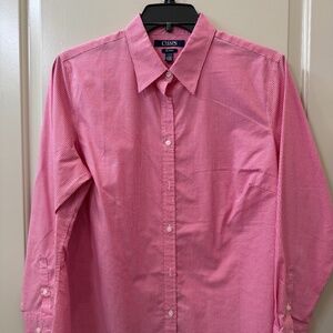 Chaps Women's Pink Gingham size 1x button down